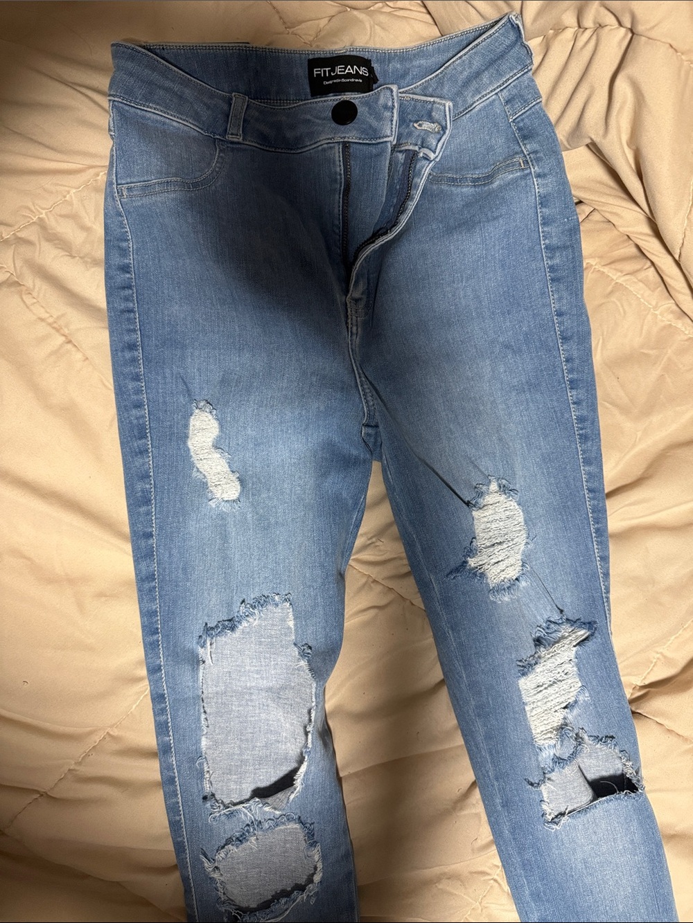 Distressed Fitjeans skinny jeans